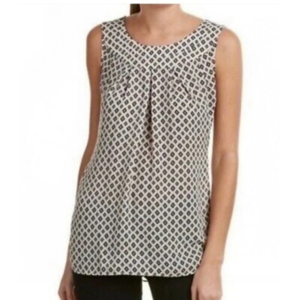NWT Cabi Cleo Top Sleeveless Style 3272 Cream Blue XL